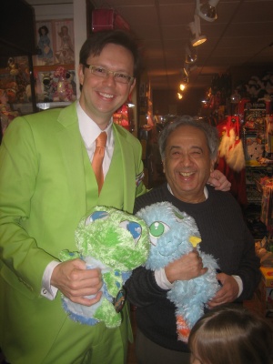 J.R. Greene with Toy Store Owner